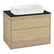 V&B Meuble sous lavabo Finion 80x60,3 cm, plaque de finition bleu mat, placage chêne-1