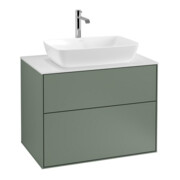 V&B Meuble sous lavabo Finion 80x60,3 cm, plaque de recouvrement blanc, huile avec laque-1