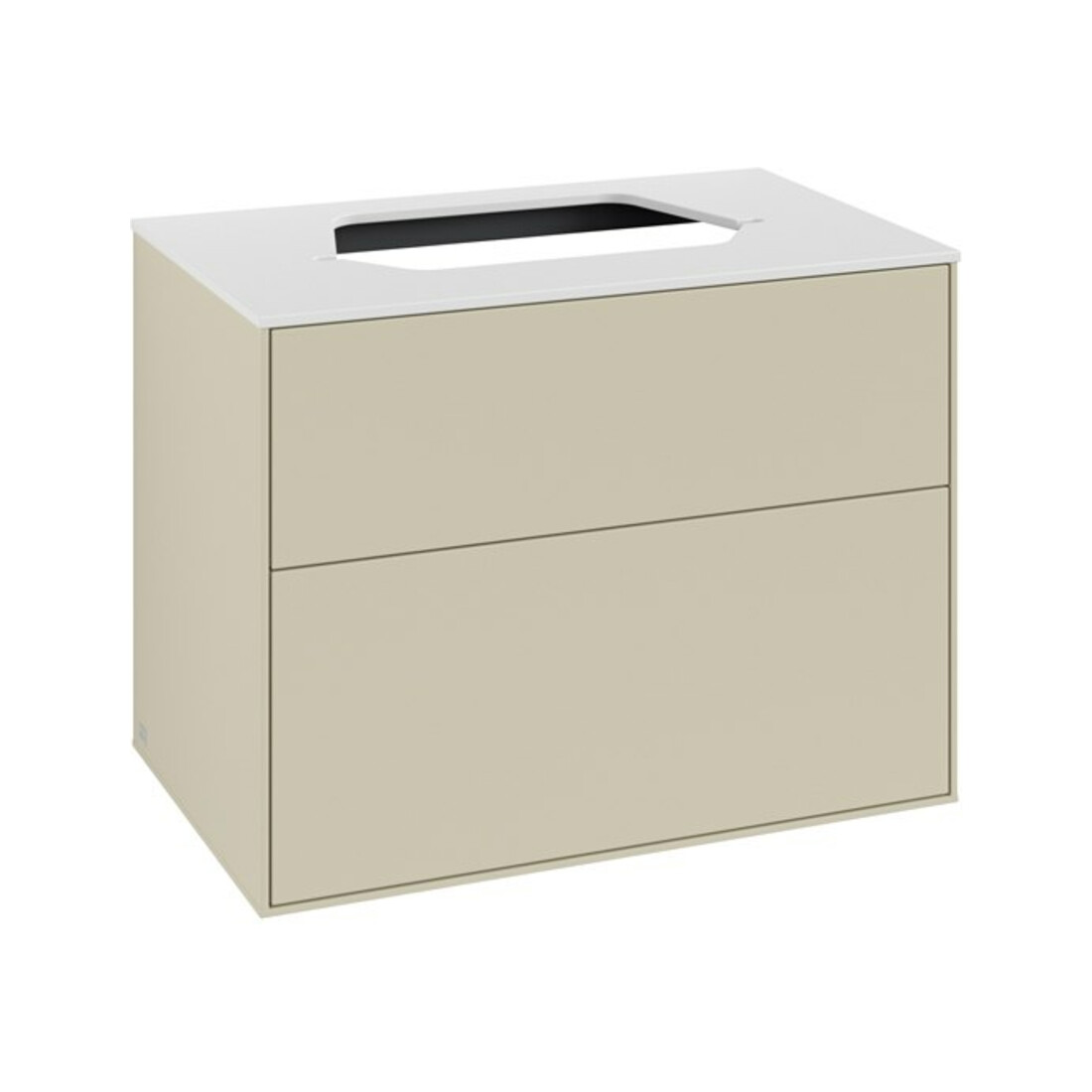 V&B Meuble sous-lavabo Finion 80x60,3cm, pl. de fermeture blanc mat, poignée grise mat
