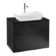 V&B Meuble sous lavabo Finion 80x60,3cm, plaque de fermeture bleu mat, laqué bleu mat-1