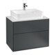 V&B Meuble sous lavabo Finion 80x60,3x50,1 cm, blanc mat, bleu moyen mat Lac-1