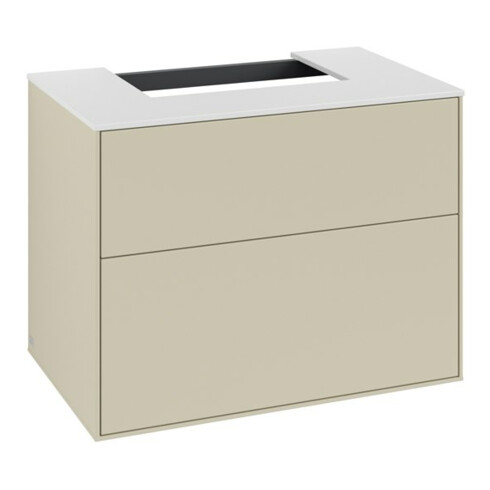 V&B Meuble sous lavabo Finion 80x60,3x50,1 cm, blanc mat, poignée grise mate Lac