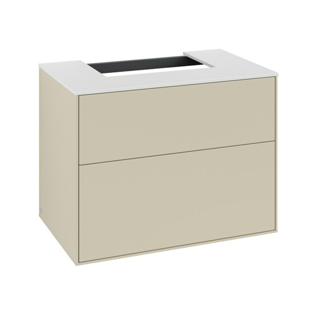 V&B Meuble sous lavabo Finion 80x60,3x50,1 cm, blanc mat, poignée grise mate Lac