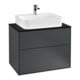 V&B Meuble sous lavabo Finion 80x60,3x50,1 cm, bleu mat, laqué mat-1
