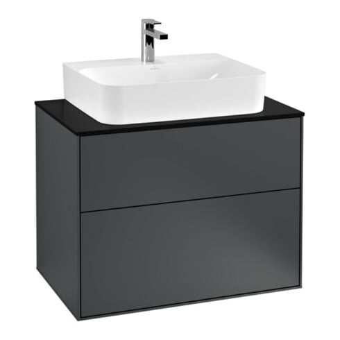 V&B Meuble sous lavabo Finion 80x60,3x50,1 cm, bleu mat, laqué mat