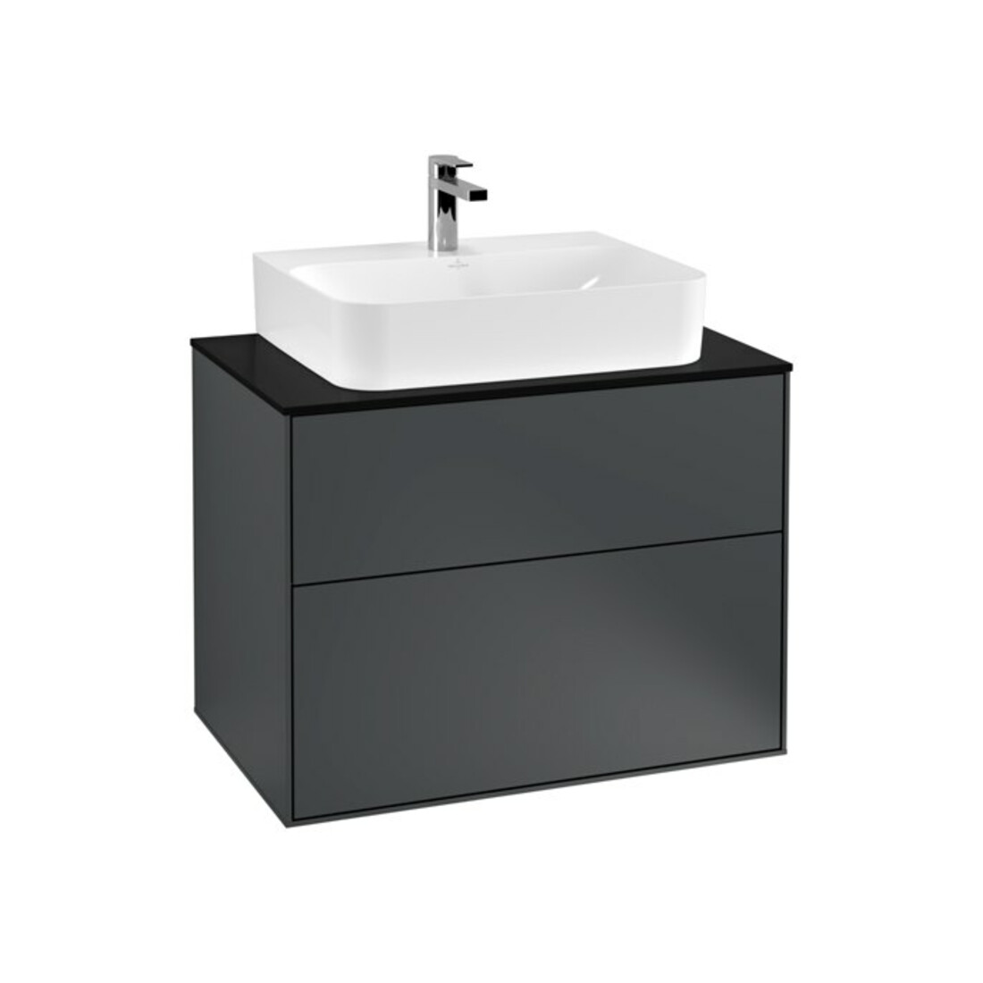 V&B Meuble sous lavabo Finion 80x60,3x50,1 cm, bleu mat, laqué mat