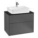V&B Meuble sous lavabo Finion 80x60,3x50,1 cm, Pl bleu mat, Anthracite mat-1