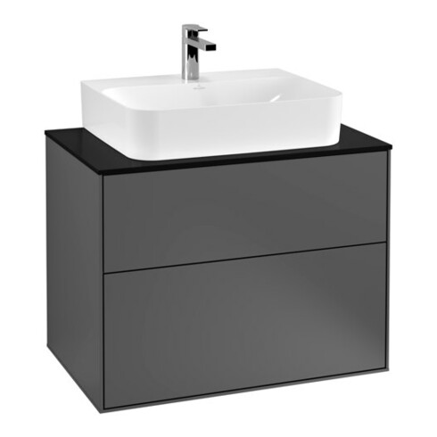 V&B Meuble sous lavabo Finion 80x60,3x50,1 cm, Pl bleu mat, Anthracite mat