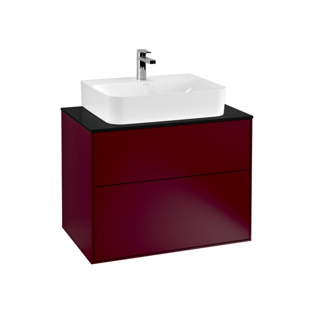 V&B Meuble sous lavabo Finion 80x60,3x50,1 cm, plan de drainage bleu mat, Peo Matt
