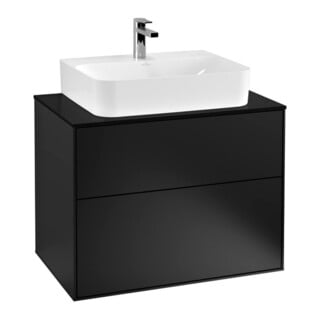 V&B Meuble sous lavabo Finion 80x60,3x50,1cm, bleu mat, bleu mat laqué