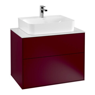 V&B Meuble sous-lavabo Finion 80x60,3x50,1cm, plan de découpe blanc mat Peo