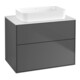 V&B Meuble sous lavabo Finion 80x60,3x50,1mm, blanc brillant, anthracite mat-1