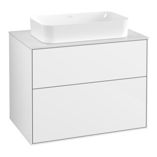 V&B Meuble sous lavabo Finion 80x60,3x50,1mm, blanc brillant, laqué blanc brillant