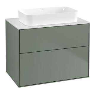 V&B Meuble sous lavabo Finion 80x60,3x50,1mm, blanc brillant, poignée laquée