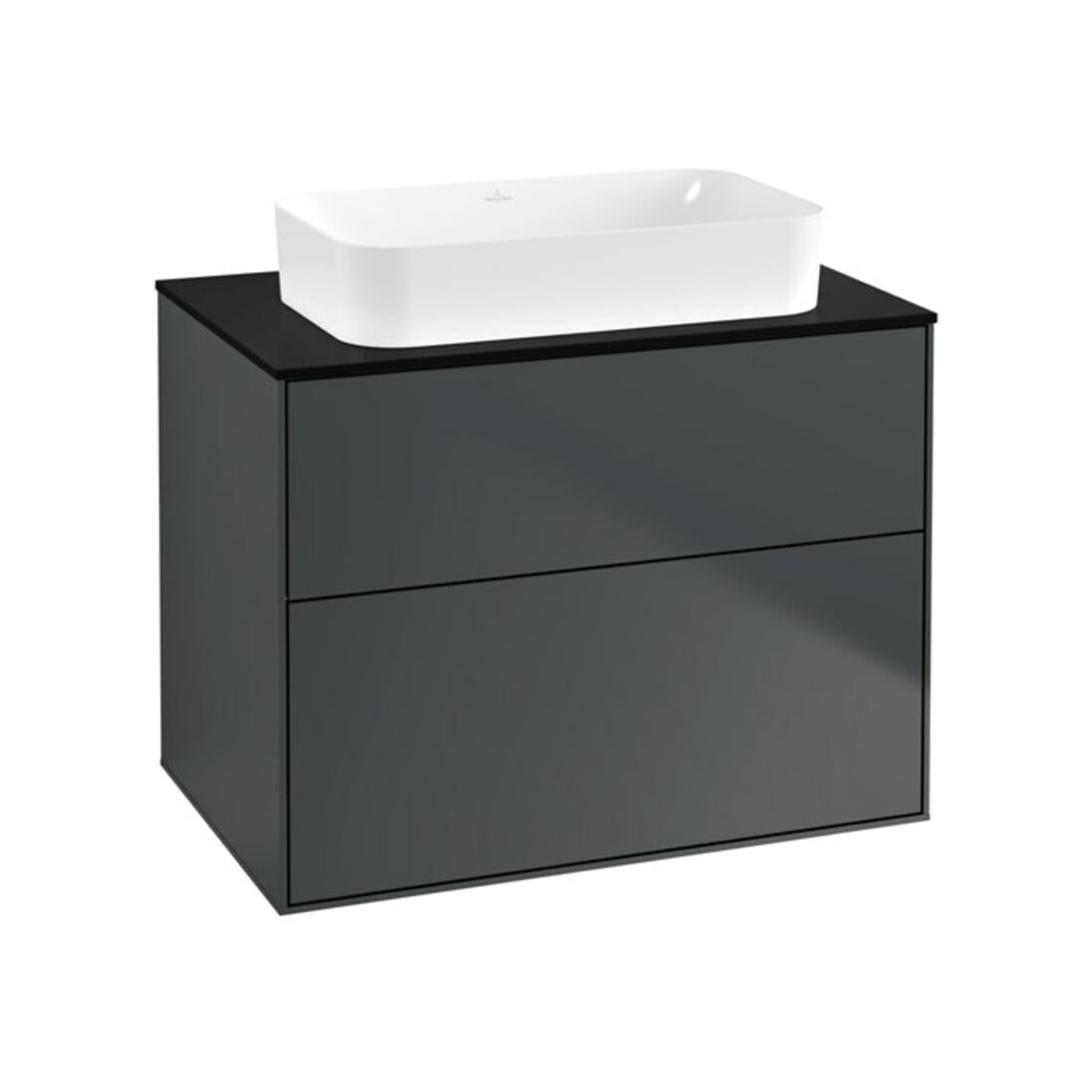 V&B Meuble sous lavabo Finion 80x60,3x50,1mm, bleu brillant, bleu mat Lac