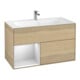 V&B Meuble sous lavabo Finion 99,6x59,1cm, éclairage mural, reg. g. blanc, placage Oa-1