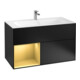 V&B Meuble sous lavabo Finion 99,6x59,1cm, éclairage mural, rég. g, laqué bleu m-1