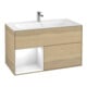 V&B Meuble sous lavabo Finion 99,6x59,1cm, éclairage mural, rég. gauche, blanc laqué, Oa ven-1