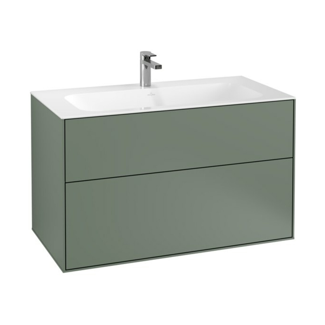 V&B Meuble sous lavabo Finion 99,6x59,1x49,8cm, huile avec laque, avec éclairage mural