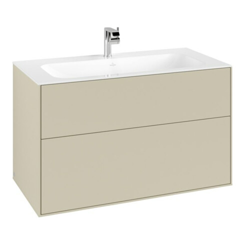 V&B Meuble sous-lavabo Finion 99,6x59,1x49,8cm, laque mate gris soie