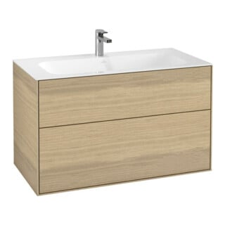 V&B Meuble sous lavabo Finion 99,6x59,1x49,8cm, placage chêne