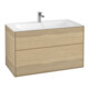V&B Meuble sous lavabo Finion 99,6x59,1x49,8cm, placage chêne-1