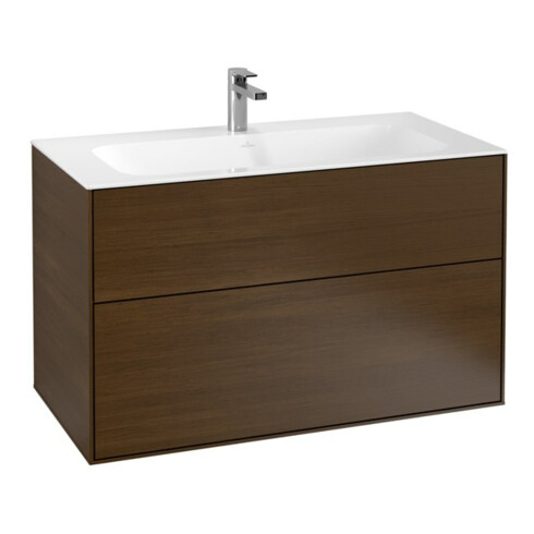 V&B Meuble sous lavabo Finion 99,6x59,1x49,8cm, placage noyer
