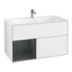 V&B Meuble sous lavabo Finion droite avec porte, laqué blanc brillant-1