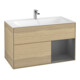 V&B Meuble sous lavabo Finion étagère droite anthracite mat, placage chêne-1
