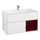 V&B Meuble sous lavabo Finion étagère droite Peony, laque blanche brillante-1