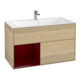 V&B Meuble sous lavabo Finion étagère gauche Pivoine, placage chêne-1