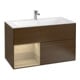 V&B Meuble sous lavabo Finion étagère gauche placage chêne, placage noyer-1