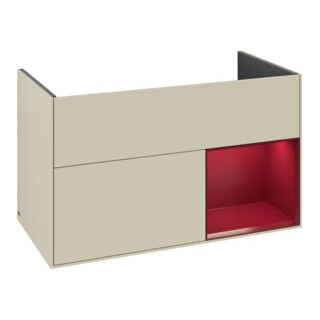 V&B Meuble sous-lavabo Finion Reg droit Peony, laque mate gris soie