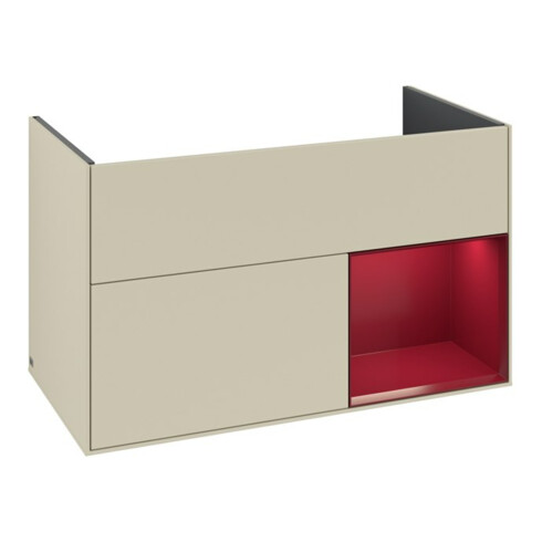 V&B Meuble sous-lavabo Finion Reg droit Peony, laque mate gris soie