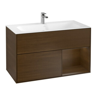 V&B Meuble sous lavabo Finion Reg droite placage noyer, placage noyer
