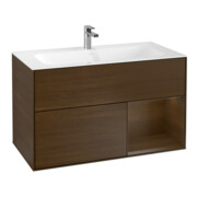 V&B Meuble sous lavabo Finion Reg droite placage noyer, placage noyer