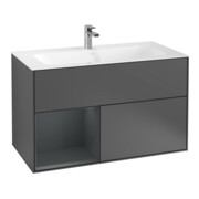 V&B Meuble sous lavabo Finion Reg gauche avec porte, laqué anthracite mat