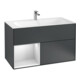 V&B Meuble sous-lavabo Finion Reg gauche bl. avec laque, bleu mat-1