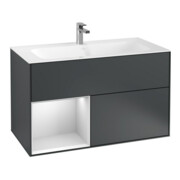 V&B Meuble sous-lavabo Finion Reg gauche bl. avec laque, bleu mat