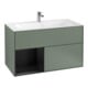 V&B Meuble sous lavabo Finion Reg gauche bleu m laqué, laque mate Olive-1