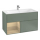 V&B Meuble sous lavabo Finion Reg gauche Chêne placage, laque mate Olive-1