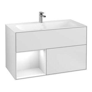V&B Meuble sous lavabo Finion Reg gauche laqué blanc mat