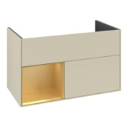 V&B Meuble sous lavabo Finion Reg gauche Or mat, laque gris soie mat