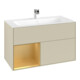 V&B Meuble sous lavabo Finion Reg gauche Or mat, laque gris soie mat-3