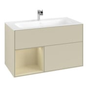 V&B Meuble sous lavabo Finion Reg gauche si Gr m Laqué, Gris Mat