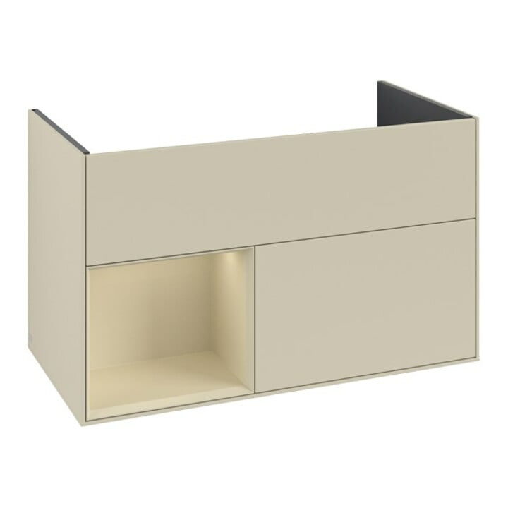 V&B Meuble sous lavabo Finion Reg gauche si Gr m Laqué, Gris Mat