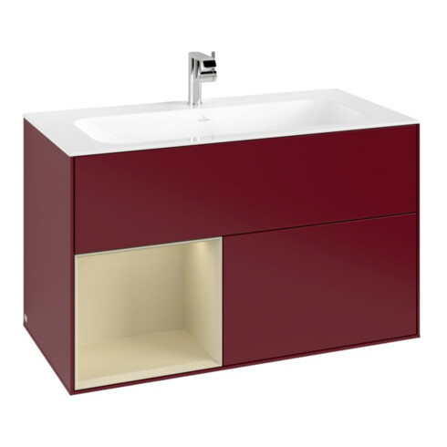 V&B Meuble sous-lavabo Finion Reg gauche si Grey Mat Laqué, Peony Mat