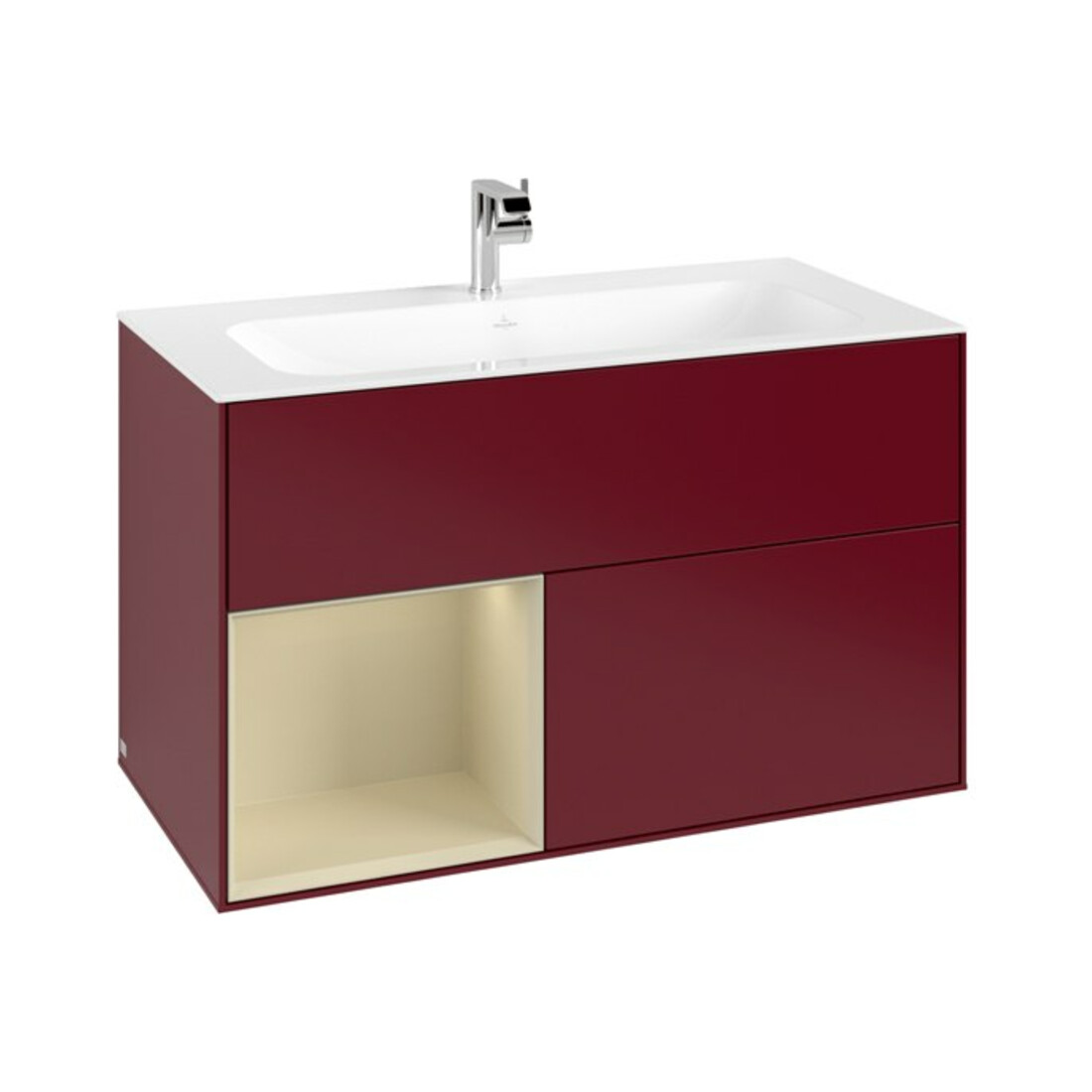 V&B Meuble sous-lavabo Finion Reg gauche si Grey Mat Laqué, Peony Mat