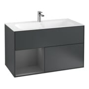 V&B Meuble sous-lavabo Finion Reg gch Anthracite m, laque mate bleu md