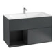 V&B Meuble sous lavabo Finion Reg gch bla m Laque, bleu mat-1